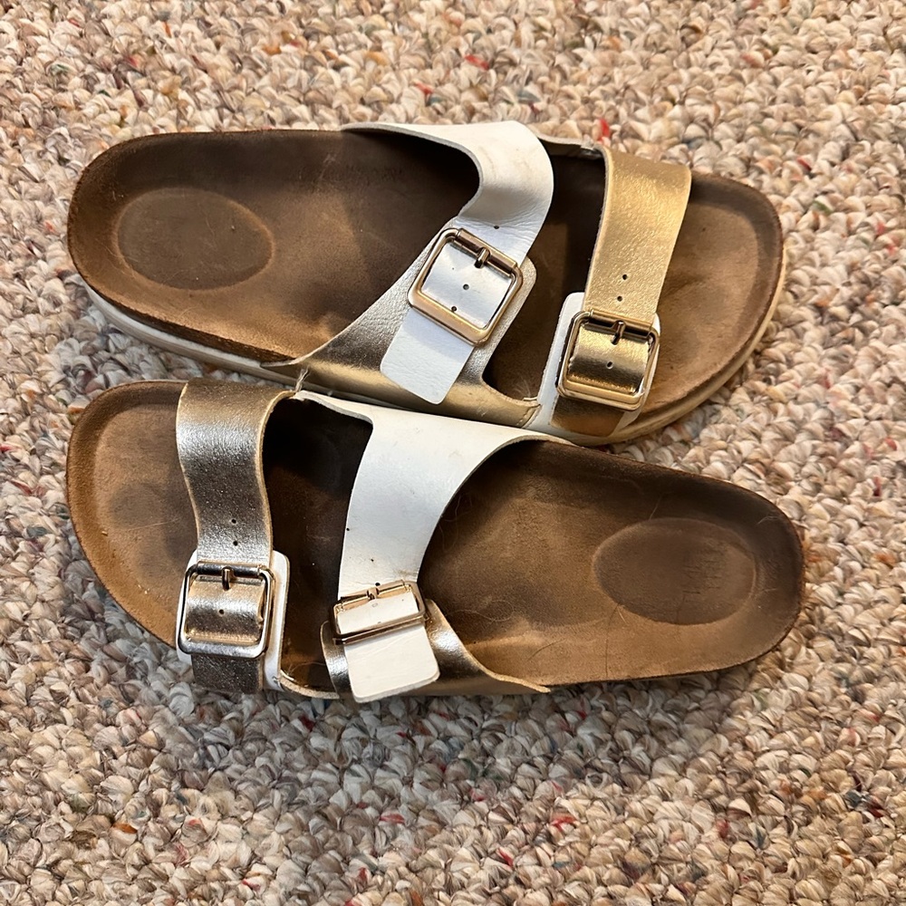 White & Gold Sandals - Picture 4 of 4